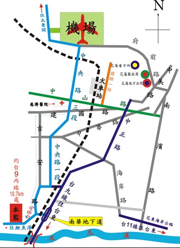 花蓮監獄機關位置圖