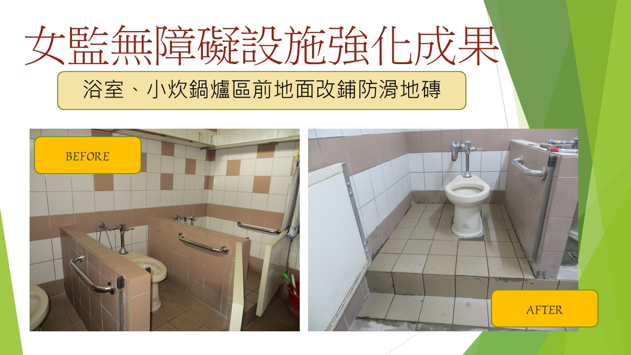女監無障礙設施強化成果-浴室、小炊鍋爐區前地面改鋪防滑地磚-圖1-3