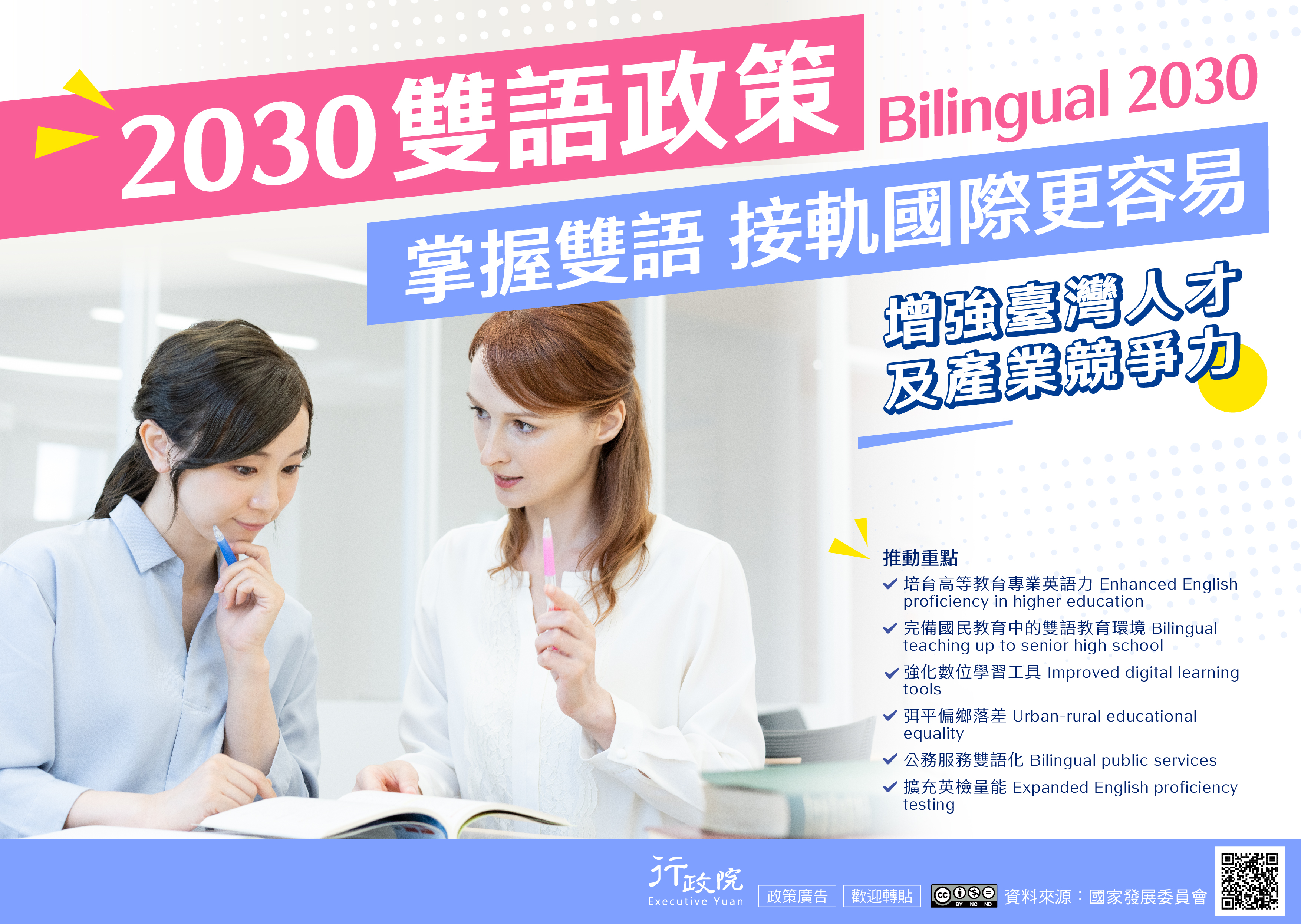 2030雙語政策-掌握雙語 接軌國際更容易 強化台灣人才及產業競爭力