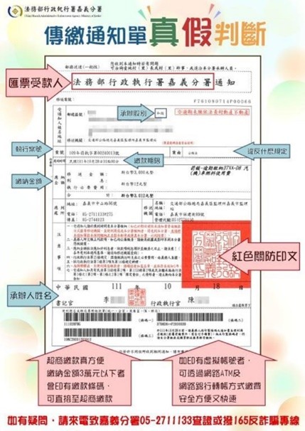 《行政執行》如何辨別傳繳通知單是否為詐騙